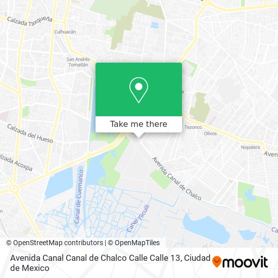 Avenida Canal Canal de Chalco Calle Calle 13 map