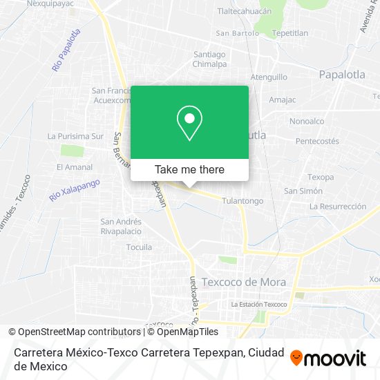 Carretera México-Texco Carretera Tepexpan map