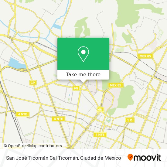 Mapa de San José Ticomán Cal Ticomán