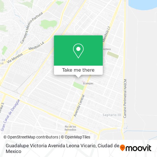 Mapa de Guadalupe Victoria Avenida Leona Vicario