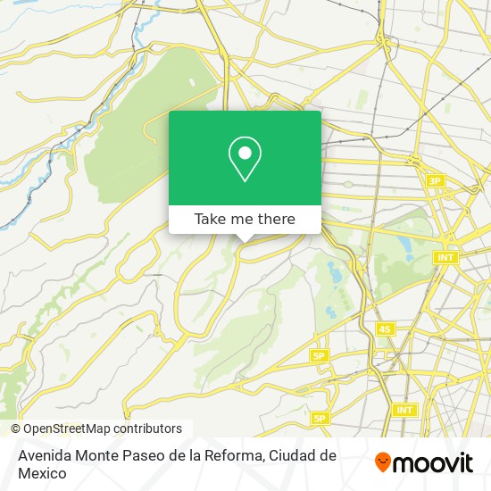 Avenida Monte Paseo de la Reforma map