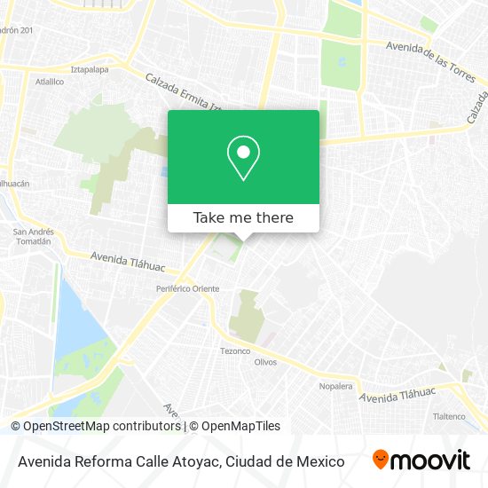 Mapa de Avenida Reforma Calle Atoyac