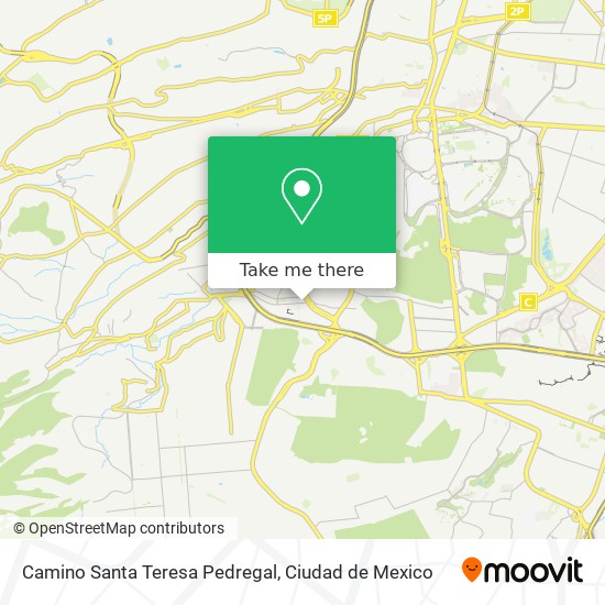 Camino Santa Teresa Pedregal map