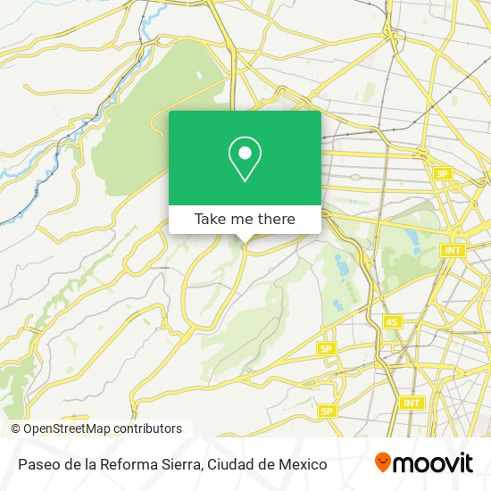 Paseo de la Reforma Sierra map