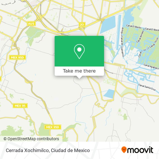Cerrada Xochimilco map
