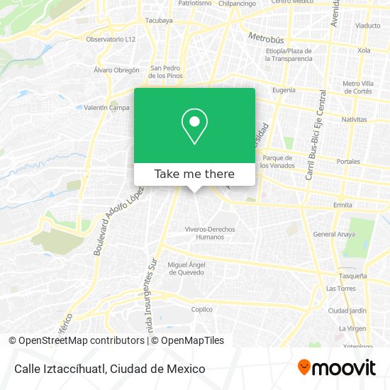 Calle Iztaccíhuatl map