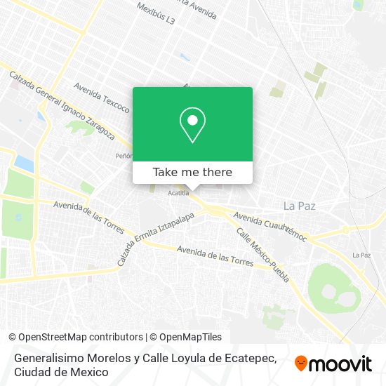 Mapa de Generalisimo Morelos y Calle Loyula de Ecatepec
