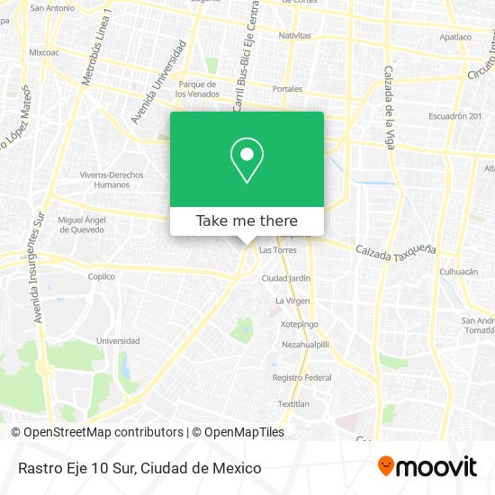 Rastro Eje 10 Sur map