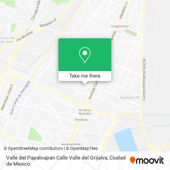 Valle del Papaloapan Calle Valle del Grijalva map