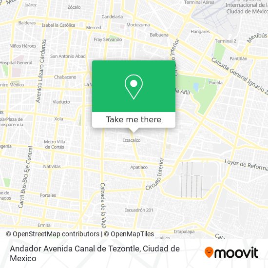 Andador Avenida Canal de Tezontle map