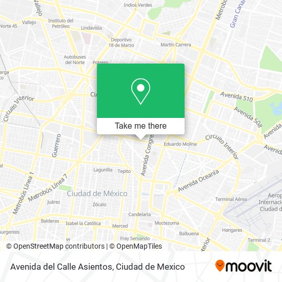 Mapa de Avenida del Calle Asientos