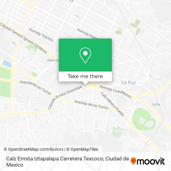 Calz Ermita Iztapalapa Carretera Texcoco map
