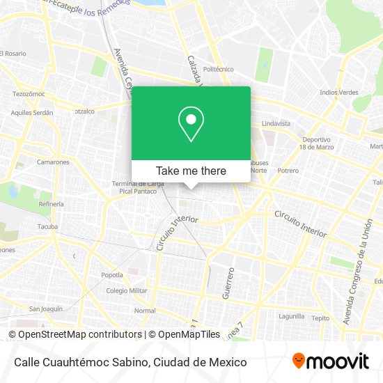 Calle Cuauhtémoc Sabino map