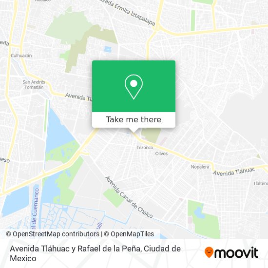 Avenida Tláhuac y Rafael de la Peña map