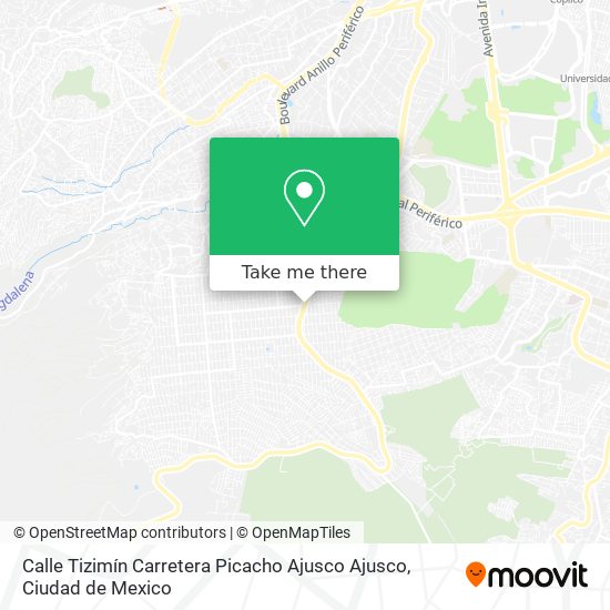 Calle Tizimín Carretera Picacho Ajusco Ajusco map