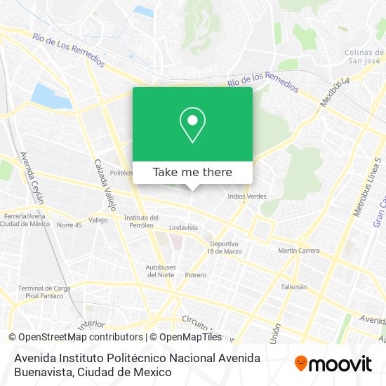 Avenida Instituto Politécnico Nacional Avenida Buenavista map