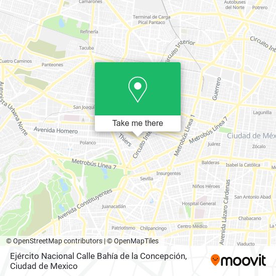 Mapa de Ejército Nacional Calle Bahía de la Concepción