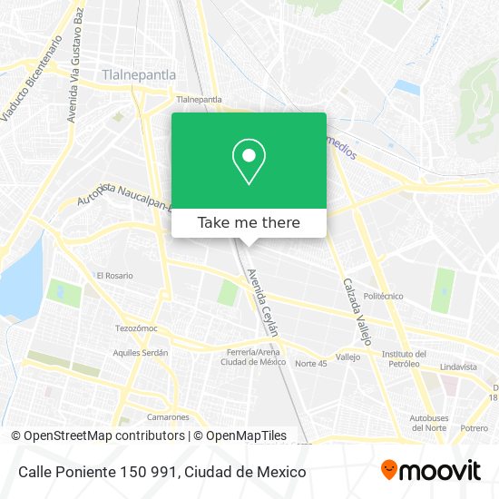 Calle Poniente 150 991 map