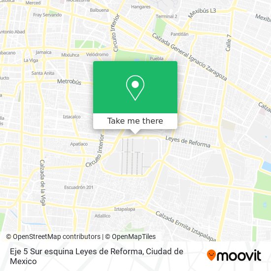 Mapa de Eje 5 Sur esquina Leyes de Reforma