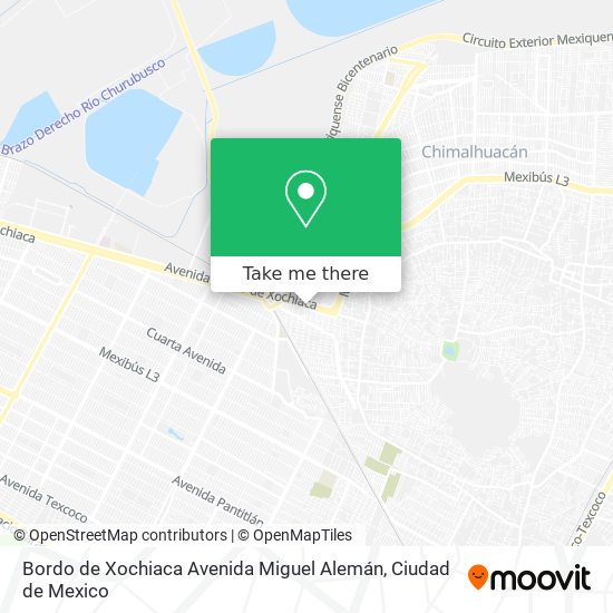 Mapa de Bordo de Xochiaca Avenida Miguel Alemán