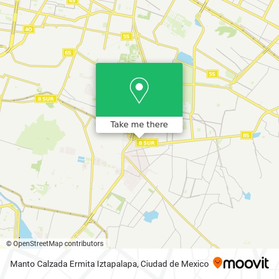 Manto Calzada Ermita Iztapalapa map