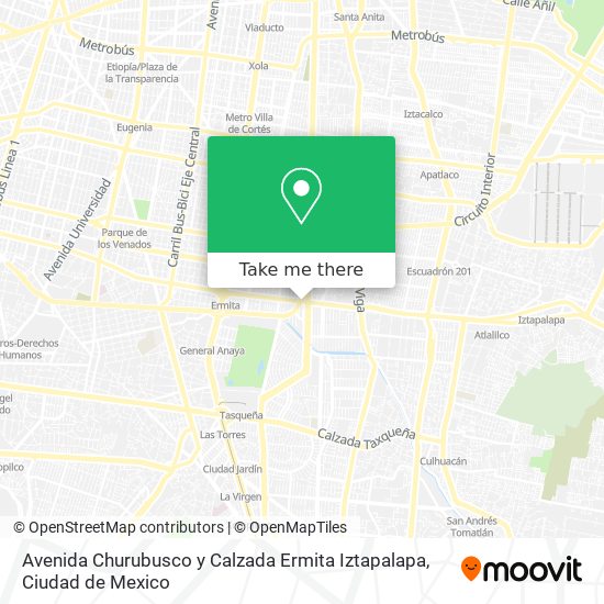 Avenida Churubusco y Calzada Ermita Iztapalapa map