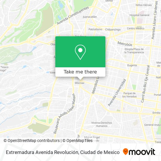 Extremadura Avenida Revolución map