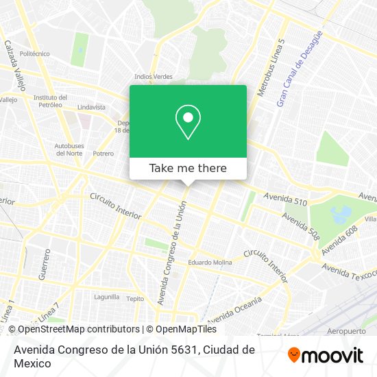 Mapa de Avenida Congreso de la Unión 5631