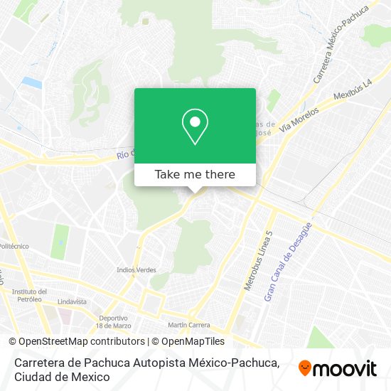 Mapa de Carretera de Pachuca Autopista México-Pachuca