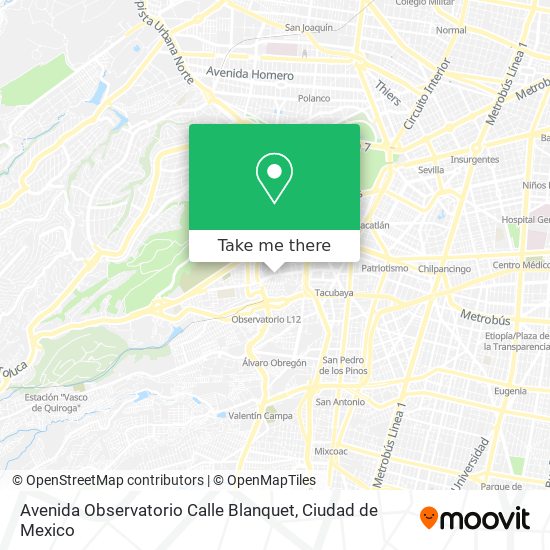 Mapa de Avenida Observatorio Calle Blanquet