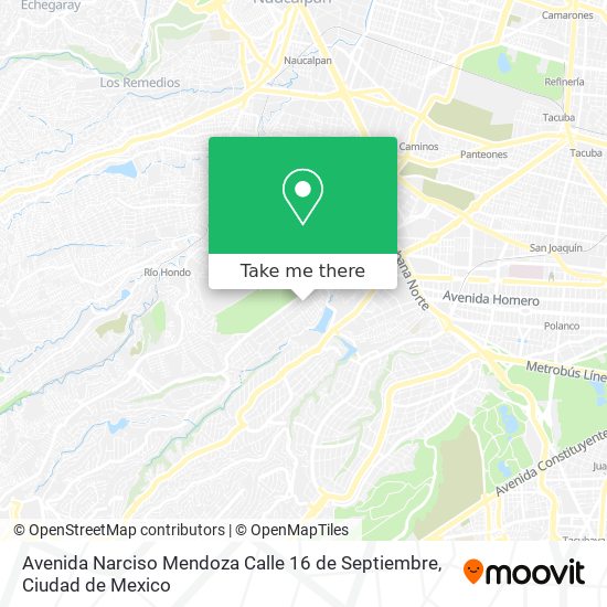 Avenida Narciso Mendoza Calle 16 de Septiembre map