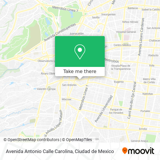 Avenida Antonio Calle Carolina map