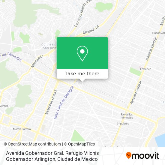 Mapa de Avenida Gobernador Gral. Refugio Vilchis Gobernador Arlington