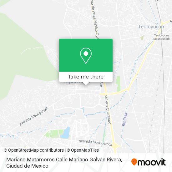 Mapa de Mariano Matamoros Calle Mariano Galván Rivera