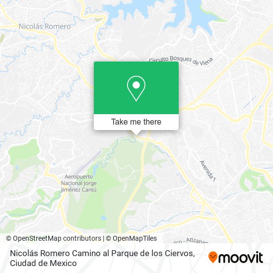 Nicolás Romero Camino al Parque de los Ciervos map