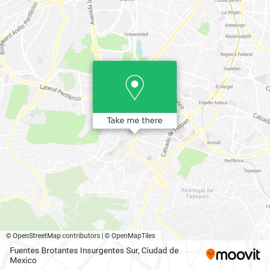 Mapa de Fuentes Brotantes Insurgentes Sur