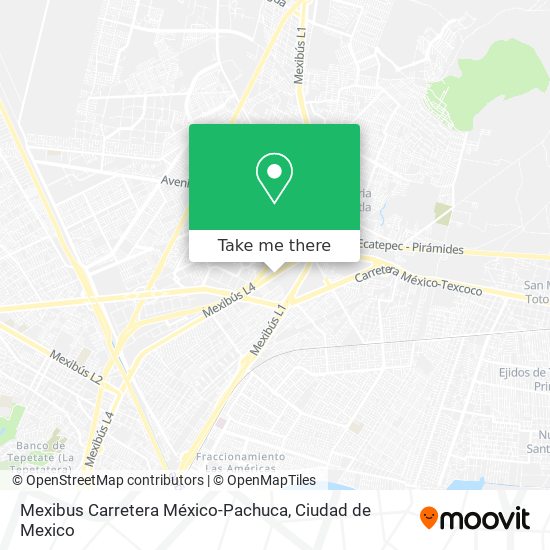 Mapa de Mexibus Carretera México-Pachuca