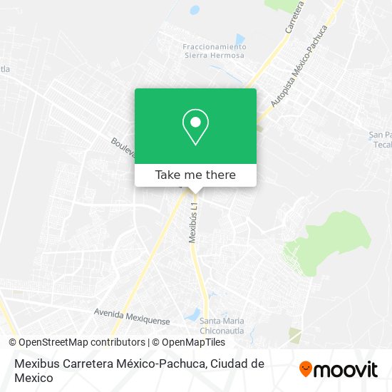 Mapa de Mexibus Carretera México-Pachuca