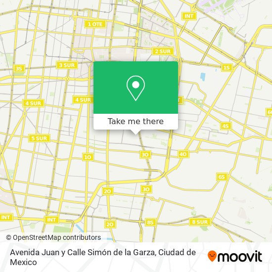 Mapa de Avenida Juan y Calle Simón de la Garza