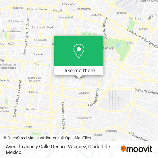 Mapa de Avenida Juan y Calle Genaro Vázquez