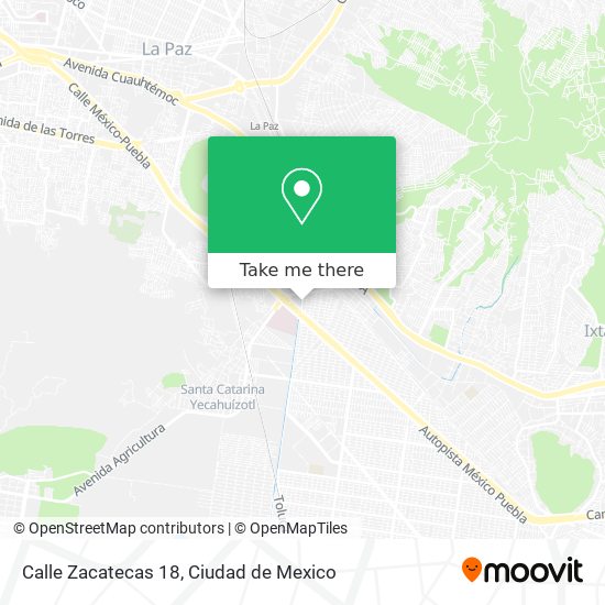 Calle Zacatecas 18 map