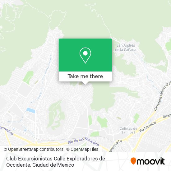 Club Excursionistas Calle Exploradores de Occidente map