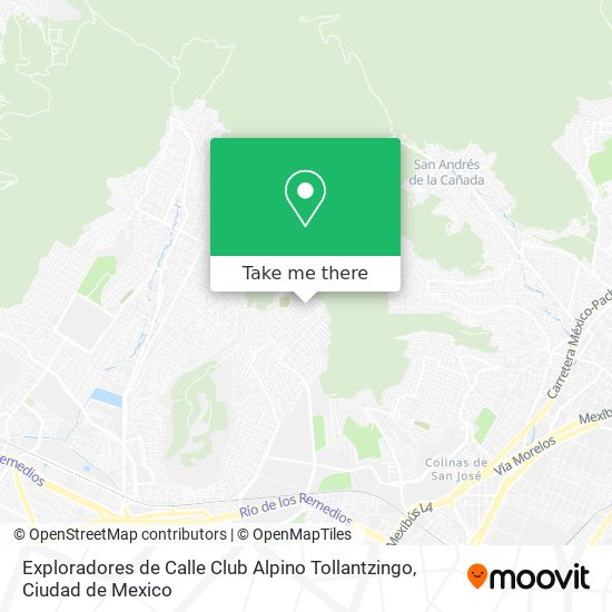 Exploradores de Calle Club Alpino Tollantzingo map