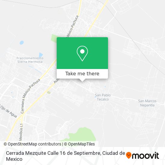 Mapa de Cerrada Mezquite Calle 16 de Septiembre