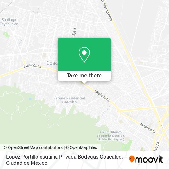 López Portillo esquina Privada Bodegas Coacalco map