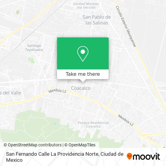Mapa de San Fernando Calle La Providencia Norte