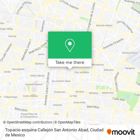 Mapa de Topacio esquina Callejón San Antonio Abad