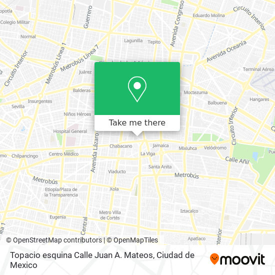 Mapa de Topacio esquina Calle Juan A. Mateos