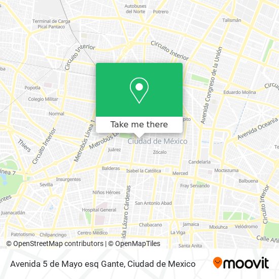 Mapa de Avenida 5 de Mayo esq Gante