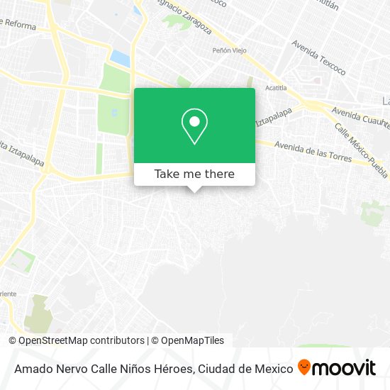 Mapa de Amado Nervo Calle Niños Héroes